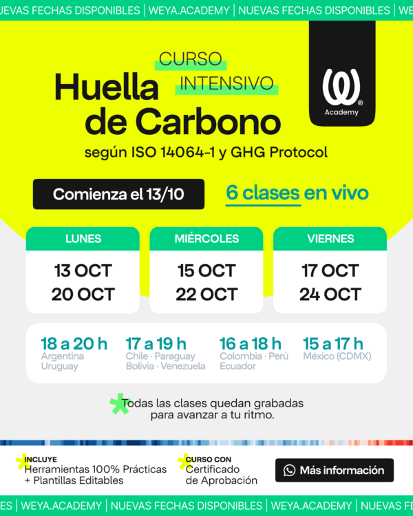 Curso intensivo Huella de Carbono ~ Comienza 13 de octubre de 2025