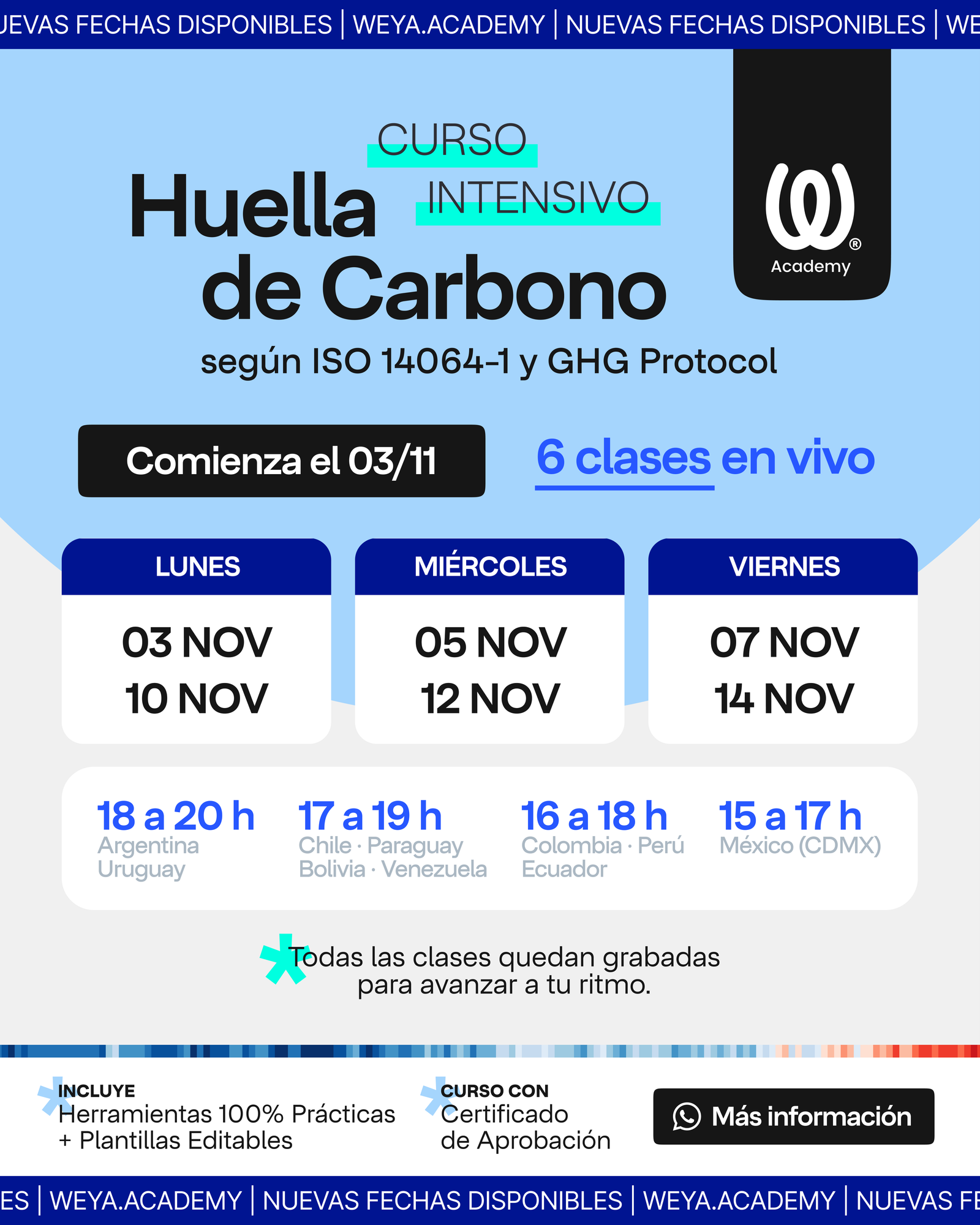 Curso intensivo Huella de Carbono ~ Comienza 3 de noviembre de 2025