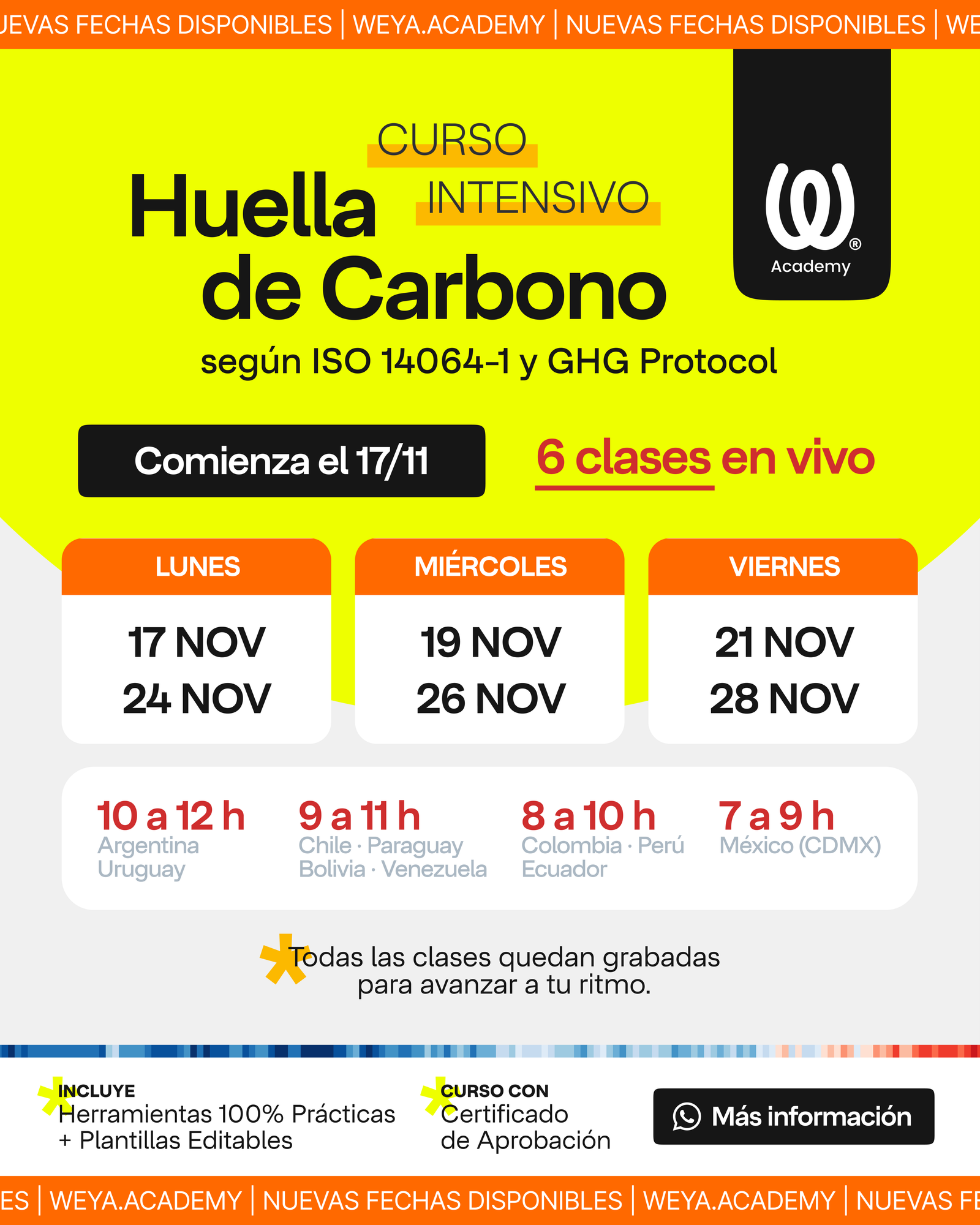 Curso intensivo Huella de Carbono ~ Comienza 17 de noviembre de 2025