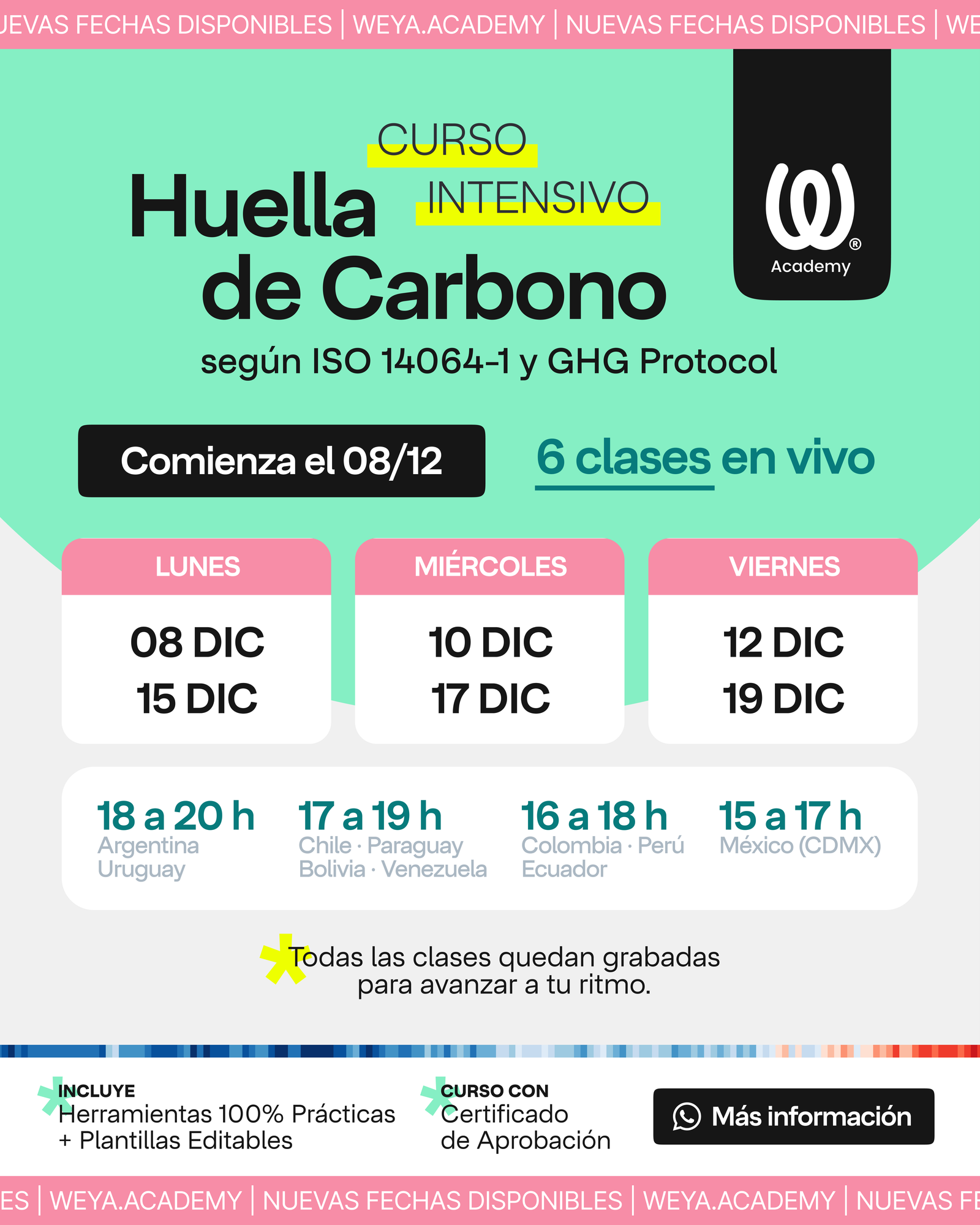 Curso intensivo Huella de Carbono ~ Comienza 8 de diciembre de 2025